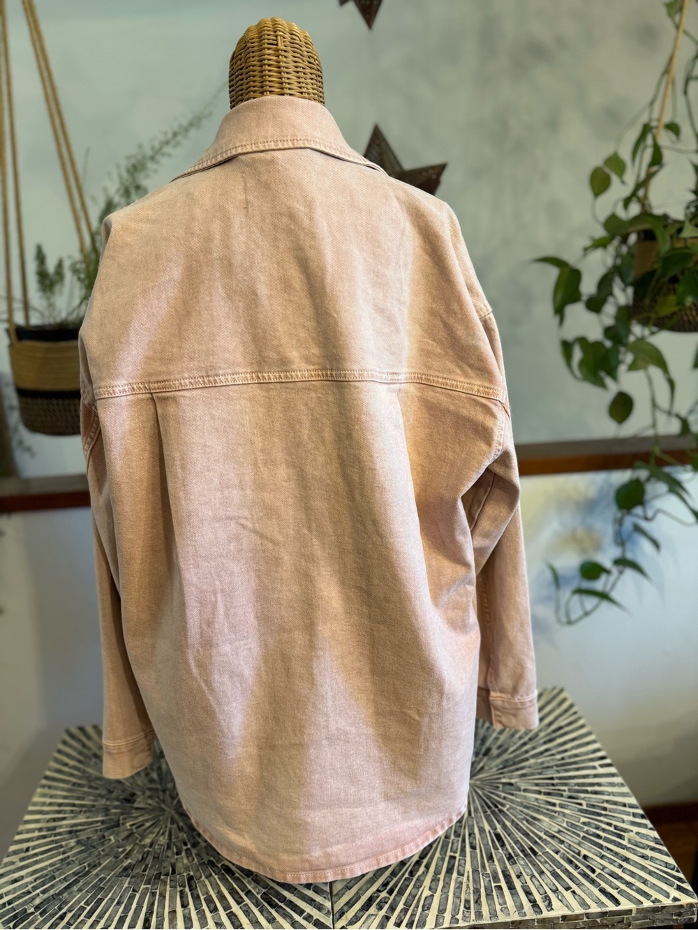 pistola Light Pink Oversized Jean Shacket - Picture 3 of 4